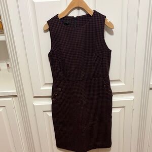 Talbots Black and Purple Mini Dress